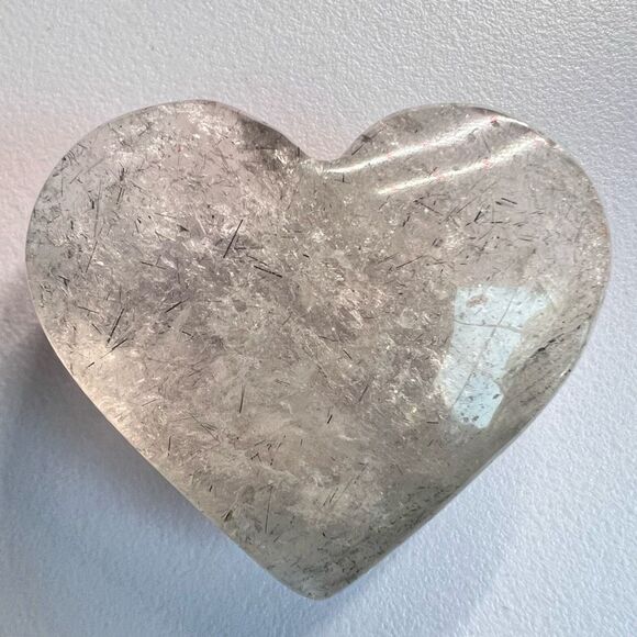 Quartz Crystal Heart with Black Rutile Inclusions‎ (1) - Picture 9 of 13